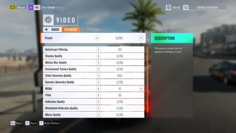 These are the settings used in the video above.